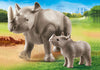 Playmobil - Black Rhino and Calf - 70357-Bunyip Toys